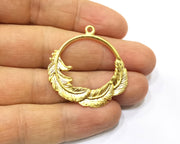 2 Leaf Charms Gold Plated Charms  (37mm)  G17191