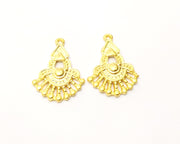 4 Gold Charms Gold Plated Charms  (25x18mm)  G17193