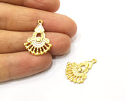 4 Gold Charms Gold Plated Charms  (25x18mm)  G17193