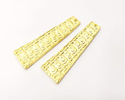 2 Gold Charms Gold Plated Charms  (55x16mm)  G17197
