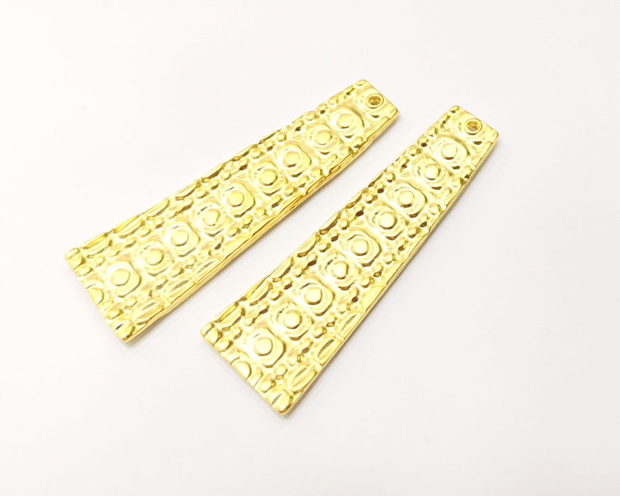 2 Gold Charms Gold Plated Charms  (55x16mm)  G17197