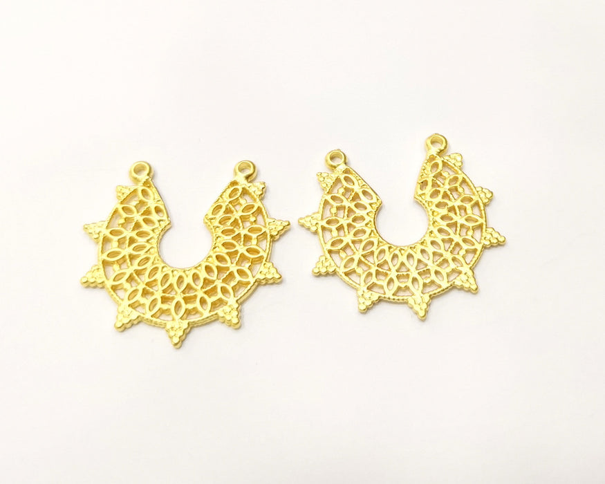 2 Gold Charms Gold Plated Charms  (31x30mm)  G17199