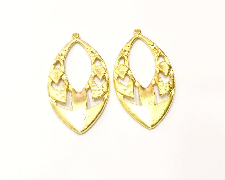 2 Gold Charms Gold Plated Charms  (50x25mm)  G17202