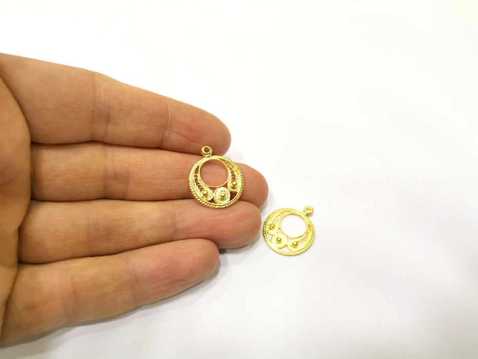 5 Gold Charms Gold Plated Charms  (22x18mm)  G17205