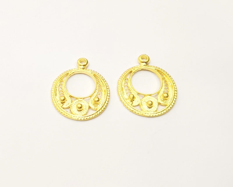 5 Gold Charms Gold Plated Charms  (22x18mm)  G17205