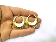 2 Hammered Gold Charms Gold Plated Charms  (39x34mm)  G17210
