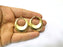 2 Hammered Gold Charms Gold Plated Charms  (39x34mm)  G17210