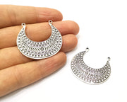 2 Silver Charms Antique Silver Plated Charms (39x35mm)  G17226