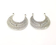 2 Silver Charms Antique Silver Plated Charms (39x35mm)  G17226