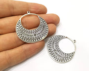 2 Silver Charms Antique Silver Plated Charms (39x40mm)  G17234