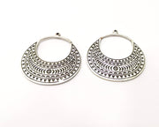 2 Silver Charms Antique Silver Plated Charms (39x40mm)  G17234