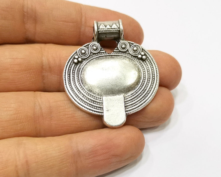 Silver Pendant Antique Silver Plated Pendant (42x36mm)  G17243