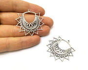 2 Silver Charms Antique Silver Plated Charms (42x40mm)  G17245