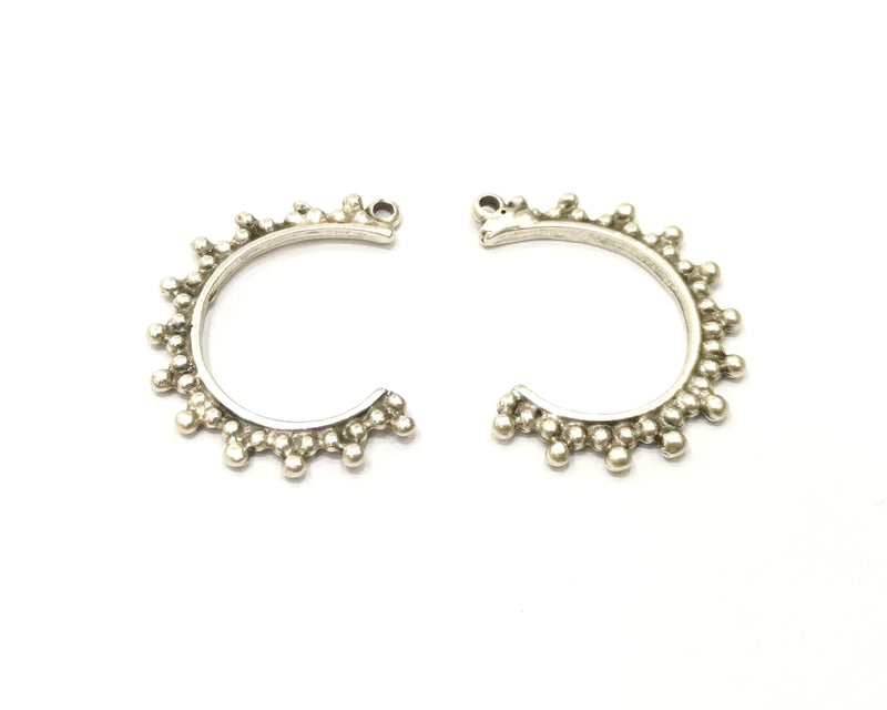 4 Silver Charms Antique Silver Plated Charms (33x25mm)  G17246