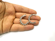 4 Silver Charms Antique Silver Plated Charms (33x25mm)  G17246