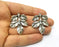 2 Leaf Charms Antique Silver Plated Charms (40x31mm)  G17550