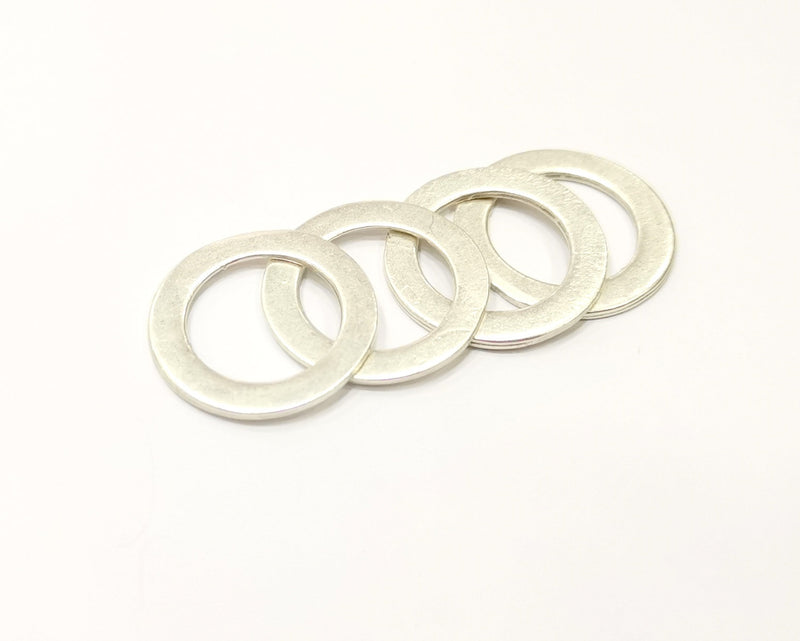 6 Circle Connector Antique Silver Plated Metal (25 mm)  G17249