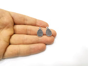 10 Silver Charms Antique Silver Plated Charms (19x11mm)  G17255