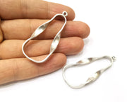 2 Silver Charms Antique Silver Plated Charms (55x24mm)  G17258