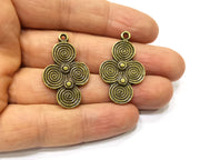 2 Antique Bronze Charm Antique Bronze Plated Charm (35x22mm) G17266