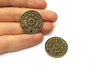 2 Antique Bronze Charm Connector Antique Bronze Plated Metal  (29mm) G16269