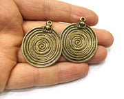 2 Antique Bronze Charm Antique Bronze Plated Charm (40x32mm) G17270