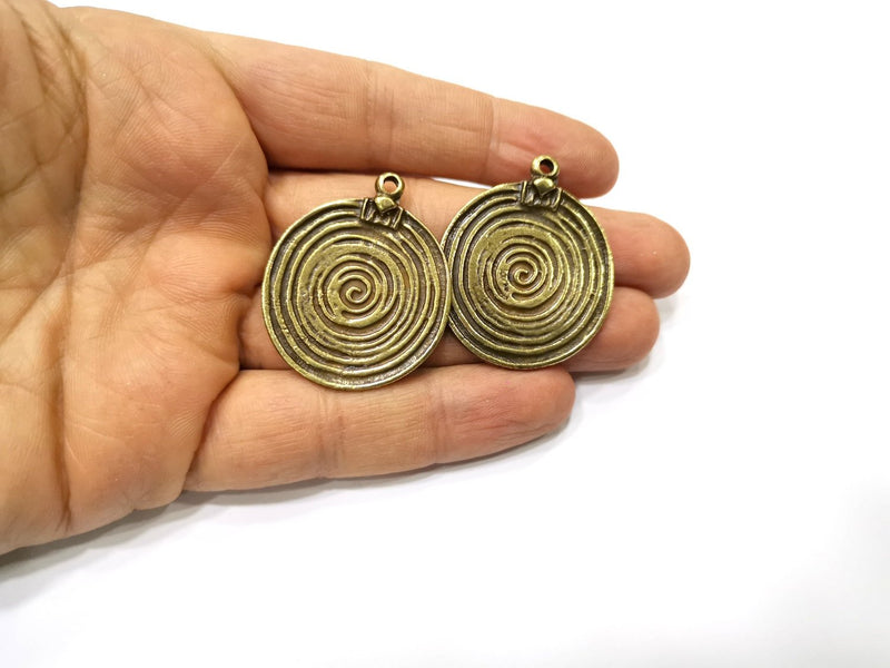 2 Antique Bronze Charm Antique Bronze Plated Charm (40x32mm) G17270