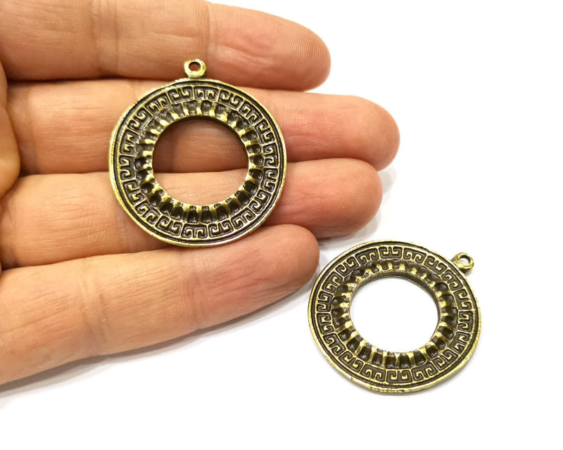 2 Antique Bronze Charm Antique Bronze Plated Charm (35mm) G17274