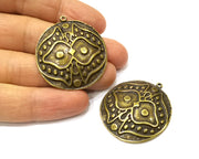 2 Antique Bronze Charm Antique Bronze Plated Charm (36mm) G17275