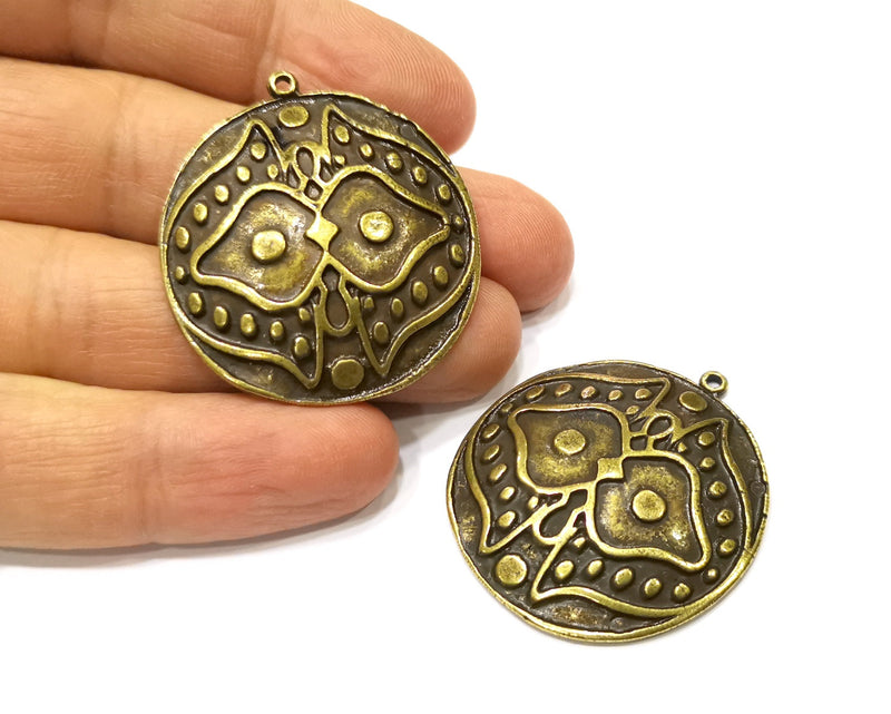 2 Antique Bronze Charm Antique Bronze Plated Charm (36mm) G17275