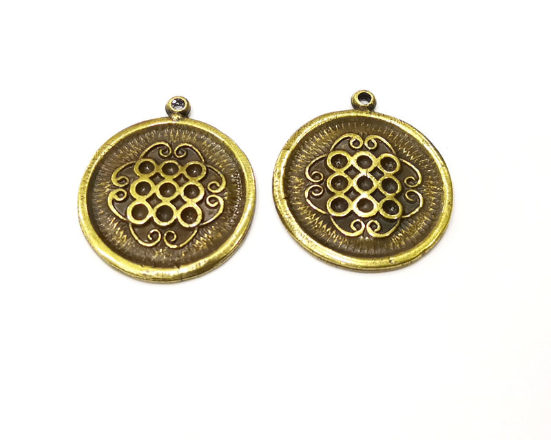 4 Antique Bronze Charm Antique Bronze Plated Charm (25mm) G17276