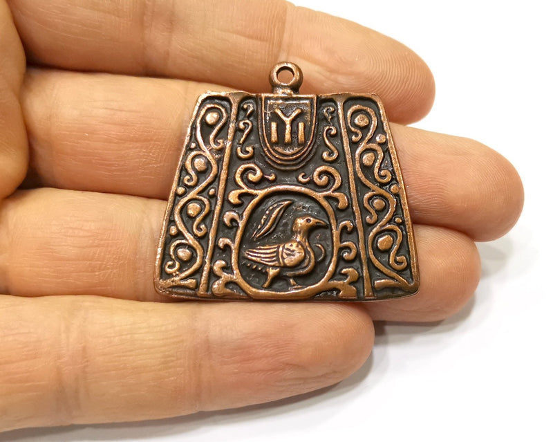 2 Copper Charm Antique Copper Charm (41x38mm) G17278