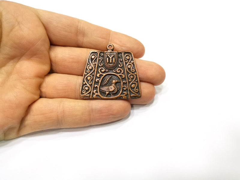 2 Copper Charm Antique Copper Charm (41x38mm) G17278
