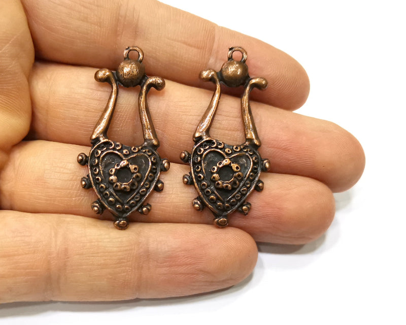 2 Copper Charm Antique Copper Charm (43x21mm) G17372