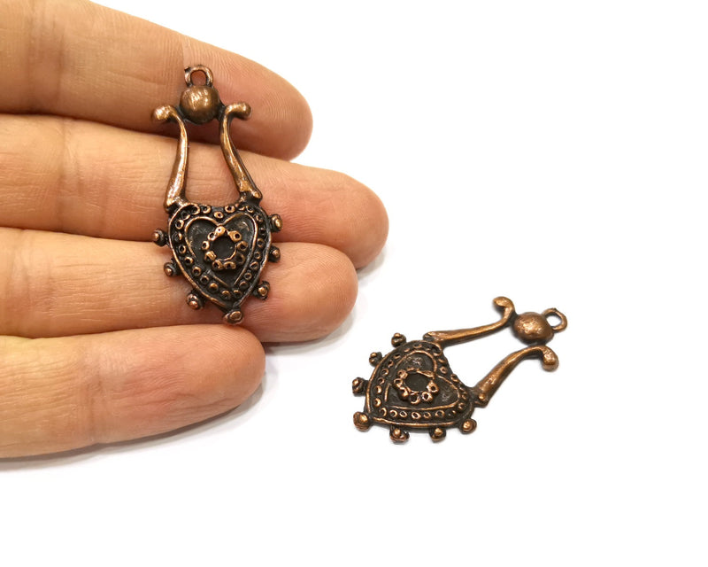 2 Copper Charm Antique Copper Charm (43x21mm) G17372
