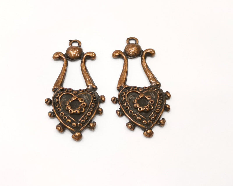 2 Copper Charm Antique Copper Charm (43x21mm) G17372