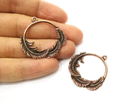 2 Leaf Charm Antique Copper Charm (37mm) G17631