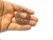 2 Round Charm Antique Copper Plated Charm (49mm) G17632