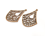 2 Copper Charm Antique Copper Plated Charm (63x42mm) G17635