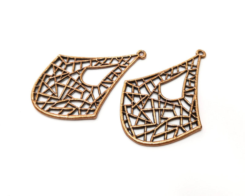 2 Copper Charm Antique Copper Plated Charm (63x42mm) G17635
