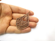 2 Copper Charm Antique Copper Plated Charm (63x42mm) G17635