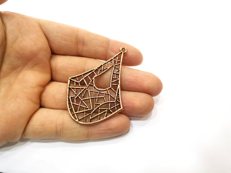 2 Copper Charm Antique Copper Plated Charm (63x42mm) G17635