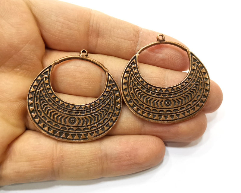 2 Tribal Charms Ethnic Charms Antique Copper Charm (39mm) G17636