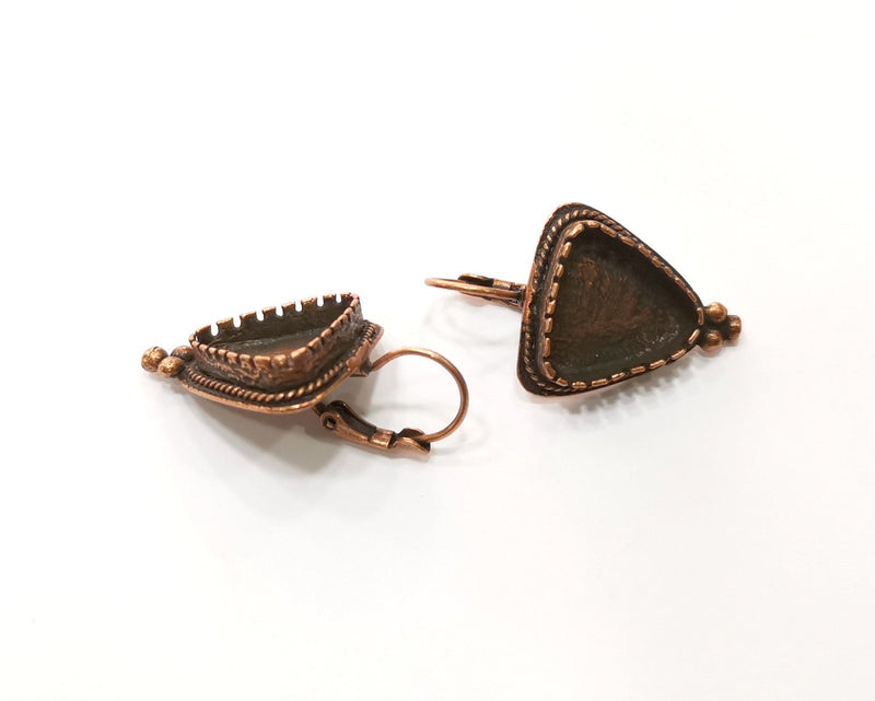 Earring Blank Base Settings Copper Resin Blank Cabochon Base inlay Blank Mountings Antique Copper Plated Brass (15mm blank) 1 Pairs G17637