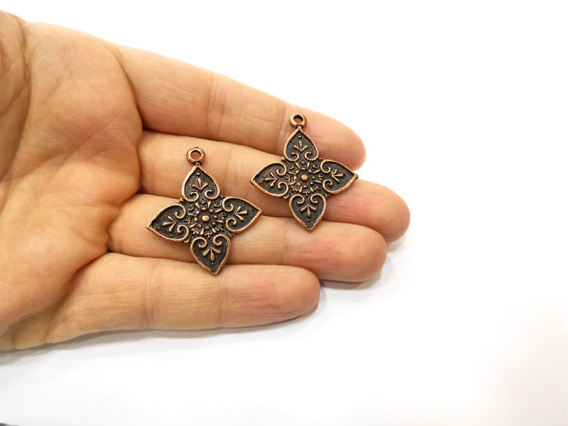 2 Copper Charm Antique Copper Charm (37x32mm) G17638