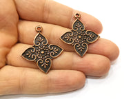 2 Copper Charm Antique Copper Charm (37x32mm) G17638