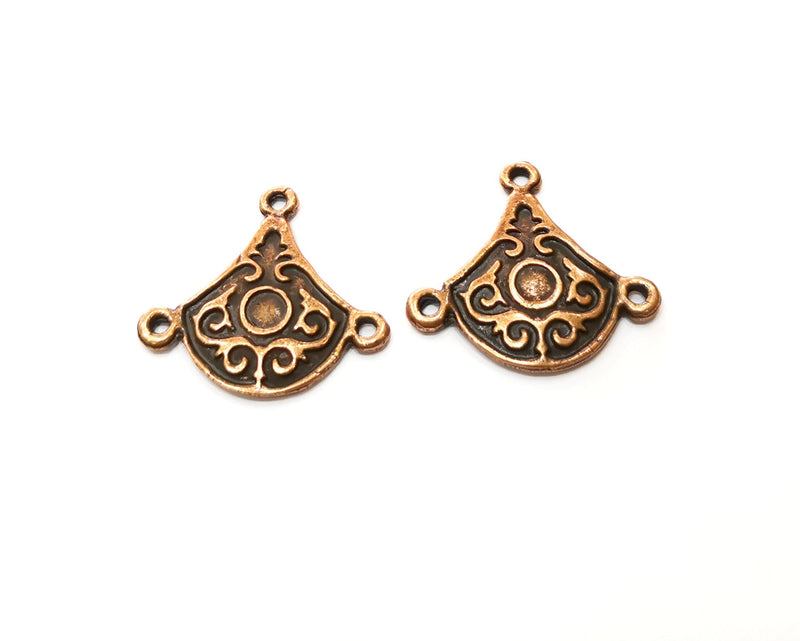 4 Copper Charm Connector Antique Copper Charm (27x25mm) G17639