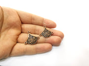 4 Copper Charm Connector Antique Copper Charm (27x25mm) G17639