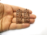 2 Copper Charm Antique Copper Plated Charm (50x19mm) G17645
