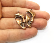 4 Mask Charm Antique Copper Charm (31x15mm) G17648